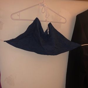 Jean cropped halter top